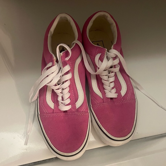 Worn once pink suede Vans sz W8.5 M6.5 - Picture 1 of 3